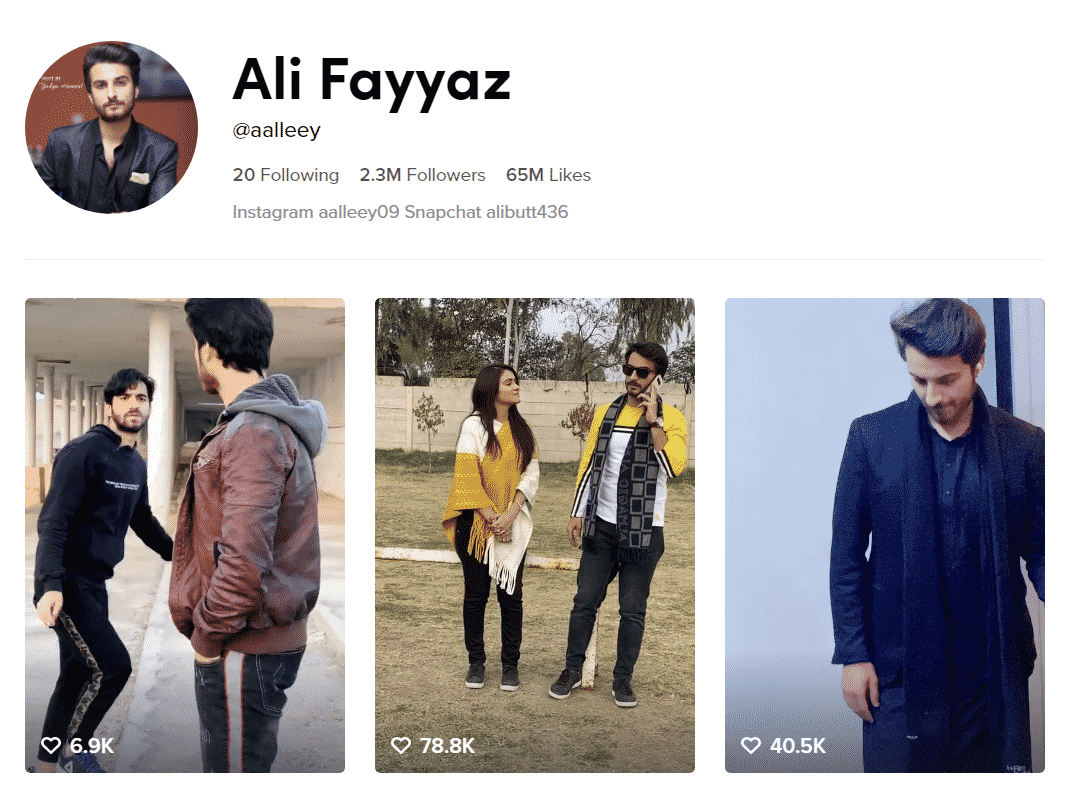 Ali Fayyaz Official TikTok Profille