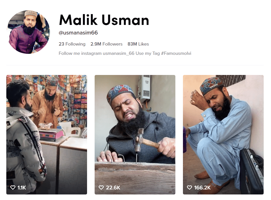 Malik Usman Famous Molvi Official TikTok Profille