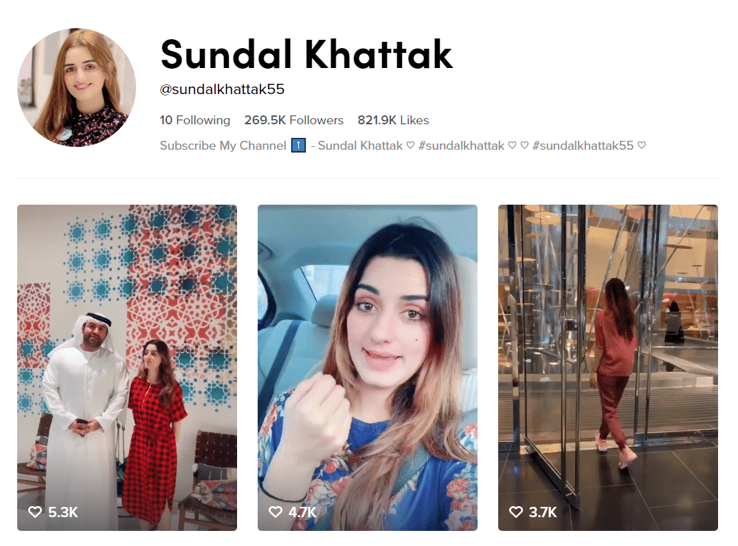 Sundal Khattak Official TikTok Profille