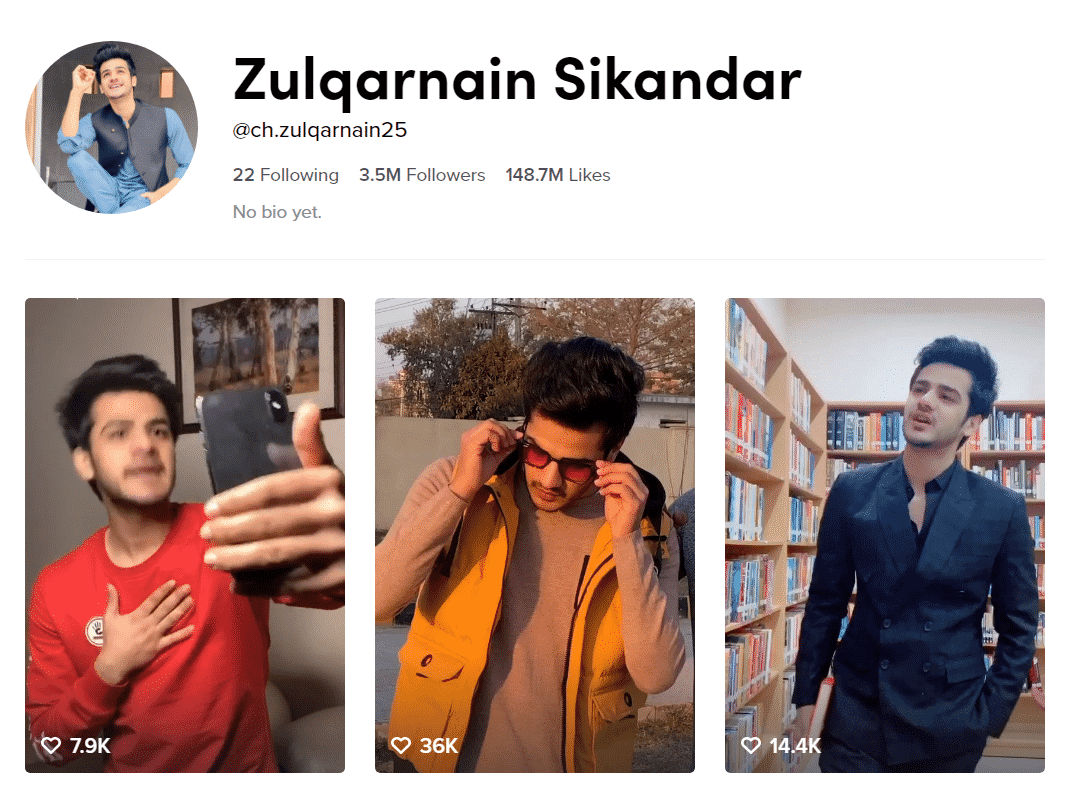 Zulqarnain Sikandar Official TikTok Profille