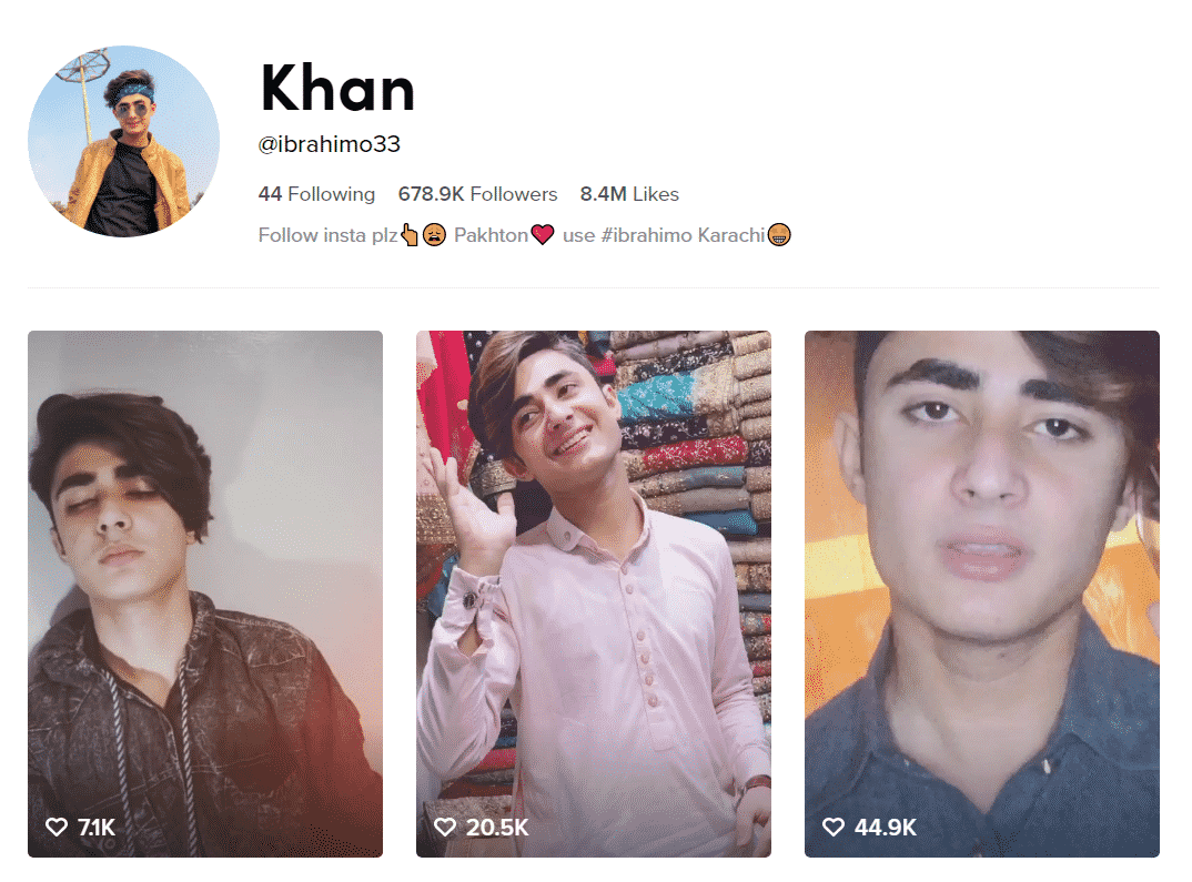 Ibrahim Khan Official TikTok Profille